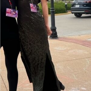 Elegant Black Evening Dress vintage Asian